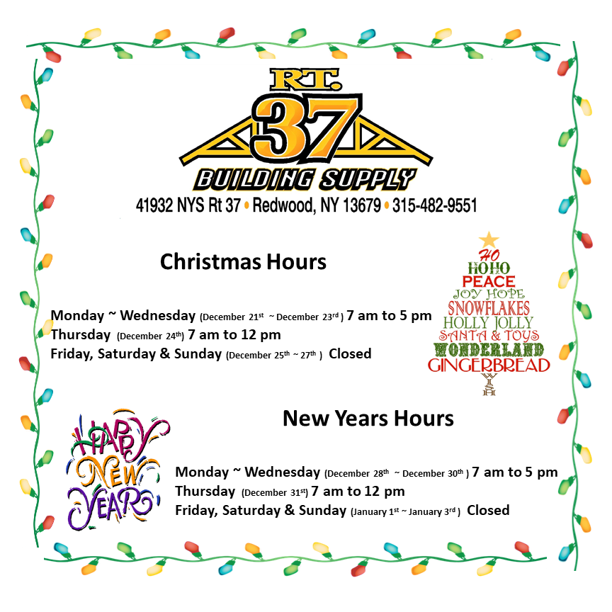 2020 Christmas and New Year Hours